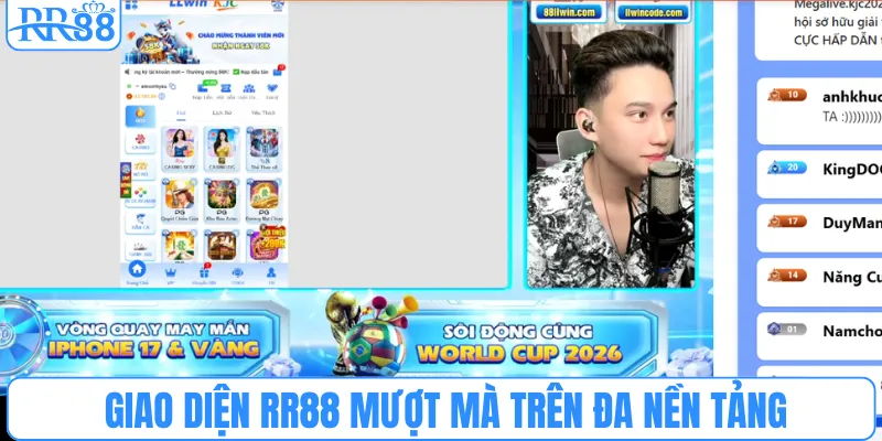 RR88 sở hữu giao diện mượt mà trên đa nền tảng